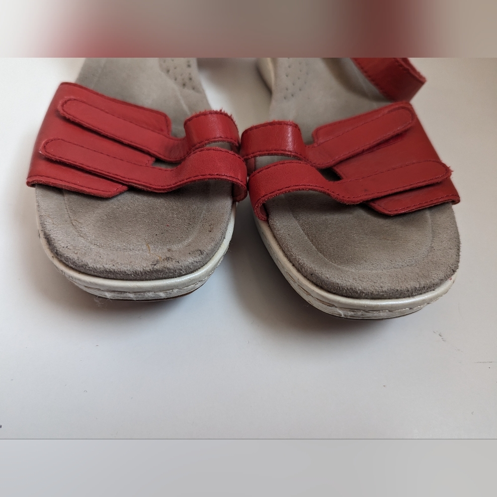 Ariat Leisure Red Leather Slingback Sandals Women's US 11 B - Picture 6 of 9